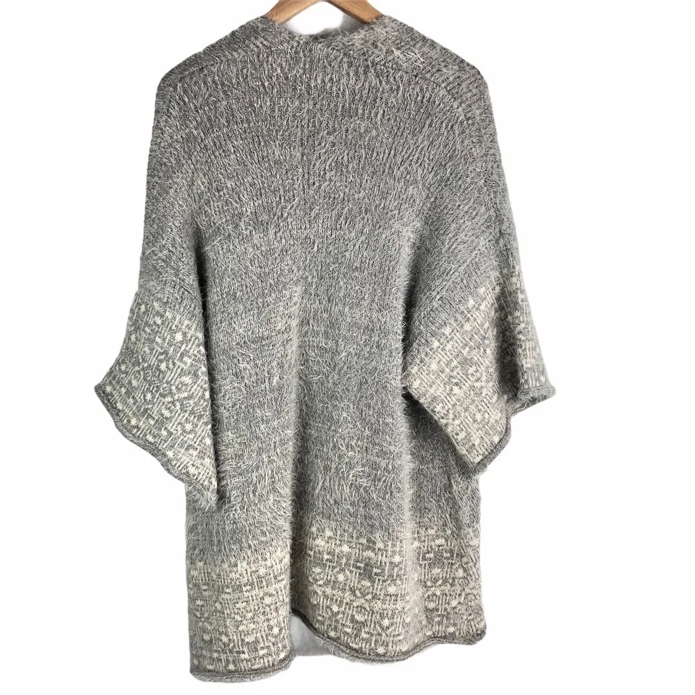 Easel Cardigan Womens‎ S Open Ombré Long Boho Slouchy Boyfriend Neutral Eyelash